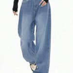Aadvi Fashion Women Comfort High-Rise Heavy Fade Baggy Acid Wash Stretchable Jeans