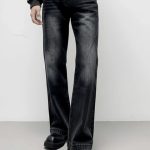 ANDREW HILL Men Wide Leg Mid-Rise Light Fade Jeans