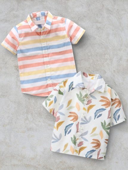 BAESD Boys Classic Multi Stripes Printed Casual Shirt