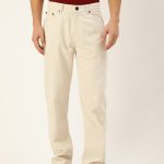 Bene Kleed Men Ecru Straight Fit Washed Jeans
