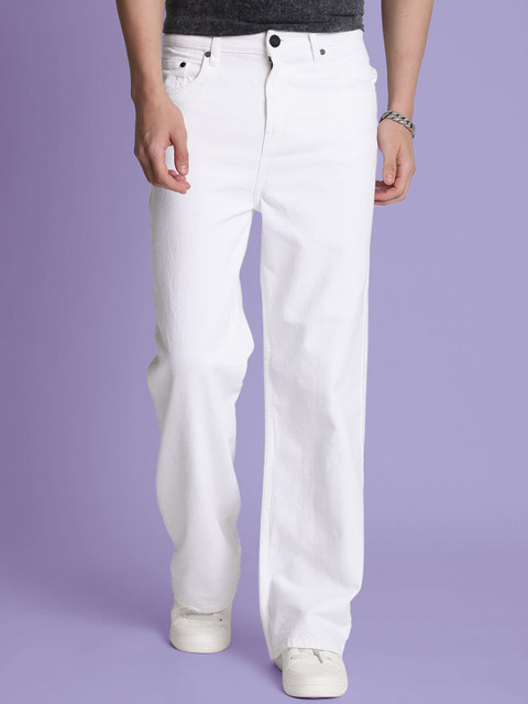 Bene Kleed Men White Wide Leg Jeans