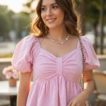 Burgstudio9 Sweetheart Neck Cotton Crop Regular Top