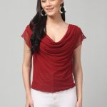 clobug Women Cowl Neck Top