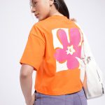 glitchez Floral Printed Boxy Fit T-shirt