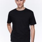 HM Men Black Solid Cotton Pure Cotton T-shirt Regular Fit