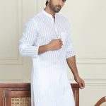 Jompers Striped Mandarin Collar Pure Cotton Straight Republic Day Republic Day Kurtas