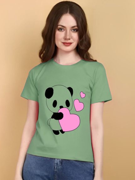 Kasendra Graphic Round Neck Regular Length Printed Polyester T-shirt