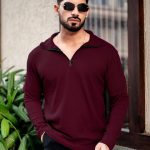 Kasendra Men Solid Henley Neck Cotton T-shirt