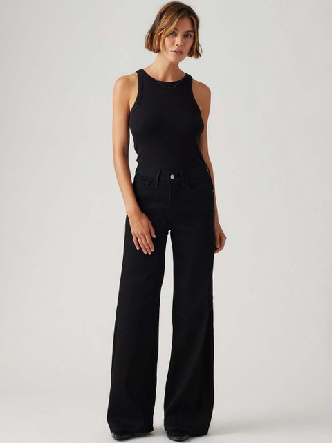 KOTTY Women Fashion Fit Wide Leg Denim Jeans