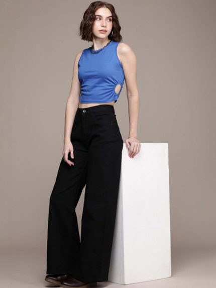 Kotty Women Modern Casual Wide Leg Denim Jeans