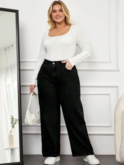 Kotty Women Straight Wide Fit Denim Jeans