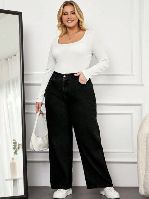 Kotty Women Straight Wide Fit Denim Jeans