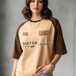 Leotude Women Typography Printed Round Neck Cotton Oversized T-shirt