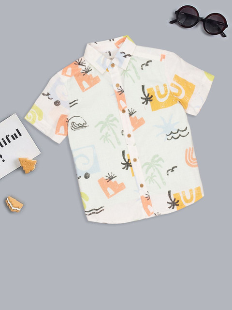 Pantaloons Junior Boys Printed Casual Shirt