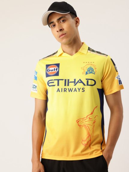 playR Unisex Printed Chennai Super Kings V-Neck Cricket IPL Jersey