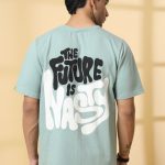 Rigo Unisex Typography Printed Drop-Shoulder Sleeves Cotton Oversized T-shirt