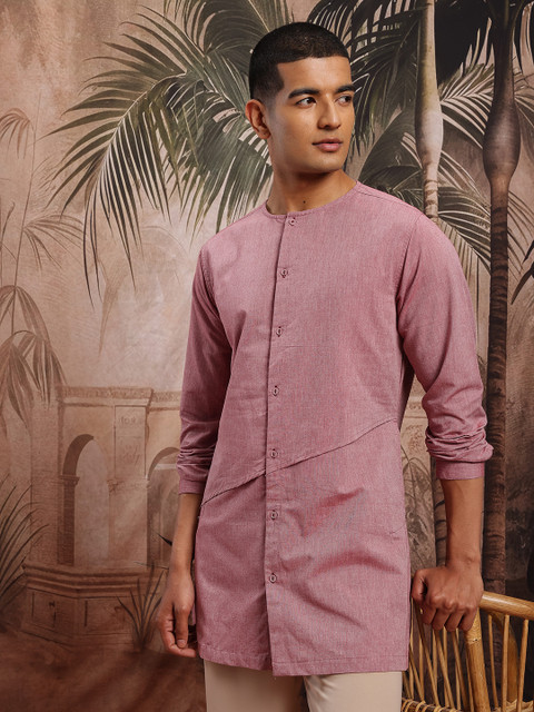 Sangria Mandarin Collar Cotton Kurta