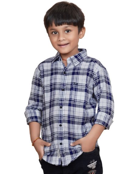 SKY PEARL Boys Tartan Checks Opaque Checked Casual Shirt