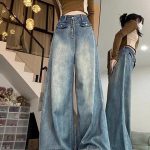 StyleCast Women Wide Leg High-Rise Light Fade Jeans