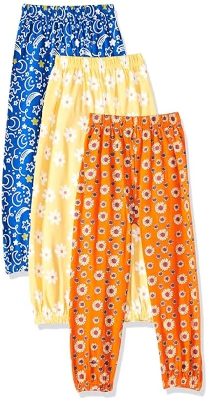 T2F Girl's Cotton Regular Fit Printed Track Pant (Pack of 3)