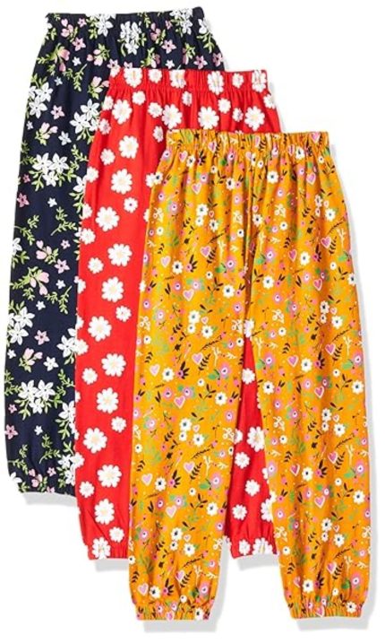 T2F Girl's Cotton Regular Fit Printed Track Pant (Pack of 3)