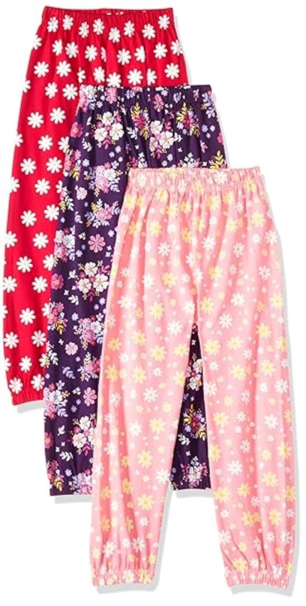 T2F Girl's Cotton Regular Fit Printed Track Pant (Pack of 3)
