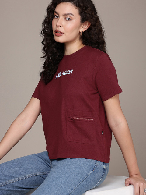 The Roadster Life Co. Typography Printed Boxy T-shirt