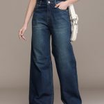 The Roadster Life Co. Women Wide Leg Light Fade Stretchable Jeans