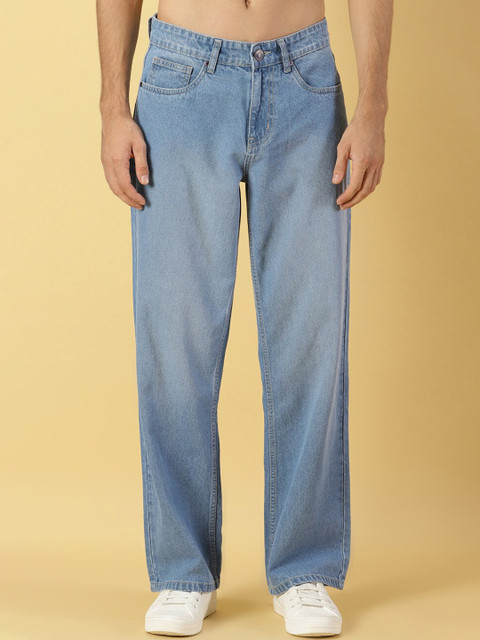 Thomas Scott Men Comfort Relaxed Fit Clean Look Light Fade Cotton Baggy Jeans