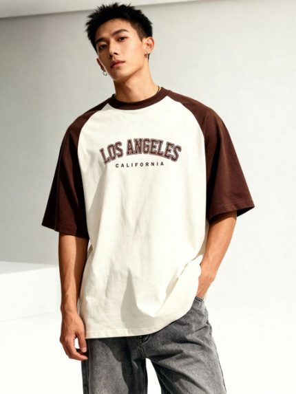 TOM MILTON Men Typography Colourblocked T-shirt