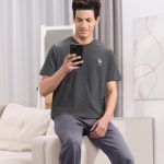 U.S. Polo Assn. Charcoal Grey Solid Lounge T-Shirt